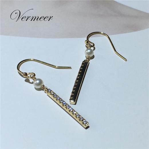 Vermeer日本Akoya海水珍珠14K包金精致婉约耳畔灵动耳勾耳坠3mm 商品图2