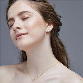 Vermeer日本akoya海水珍珠18K黄金路路通锁骨项链8mm年末转运经典必入款 礼物