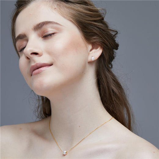 Vermeer日本akoya海水珍珠18K黄金路路通锁骨项链8mm年末转运经典必入款 礼物 商品图0