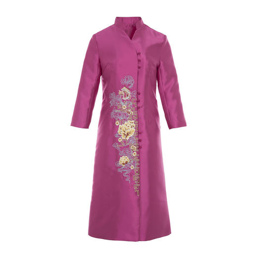 上海旗袍厂FLZD-20279秋冬女装改良版旗袍上衣 中国风长款唐装外套大衣20279 商品图4