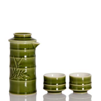 乾唐轩竹君子泡茶器一壶二杯（耀州绿+碧玺负离子）悦享随行袋（仅供济南市区） 商品图0
