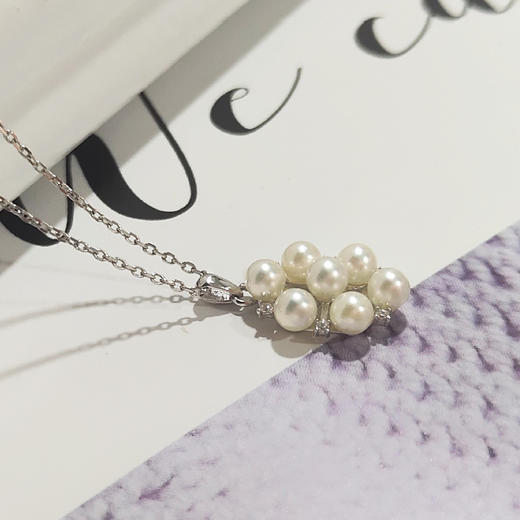 Vermeer日本Akoya海水珍珠925银公主方形项链3mm 商品图2