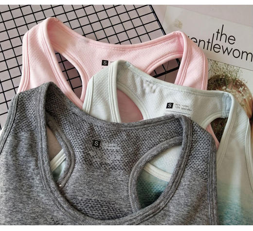 欧美高强度吊染防震背心式内衣健身瑜珈跑步运动文胸女bar 商品图4