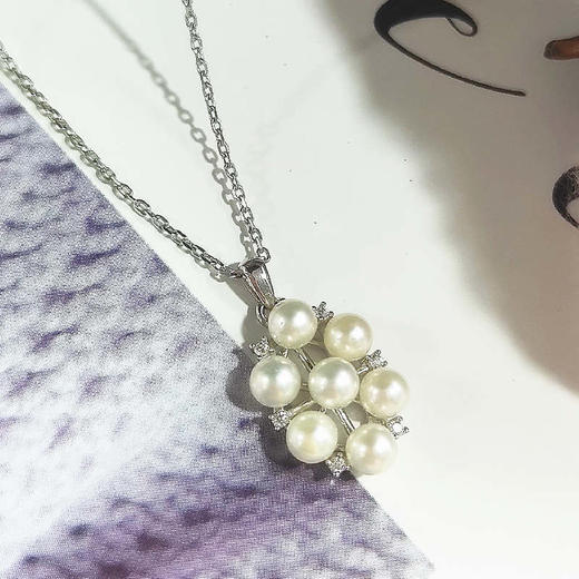 Vermeer日本Akoya海水珍珠925银公主方形项链3mm 商品图1