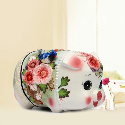 E-TC-D3315/3363 花猪猪存钱罐  釉上九彩 商品图4