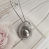 vermeer大溪地海水黑灰珍珠奢华大气豹头款925银吊坠项链11-12mm 送妈妈 商品缩略图3