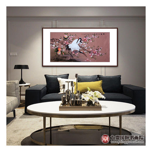 李兆生《梅鹤共年华》68*138cm 花鸟横幅作品 卧室/客厅/茶室/书房挂画 商品图3