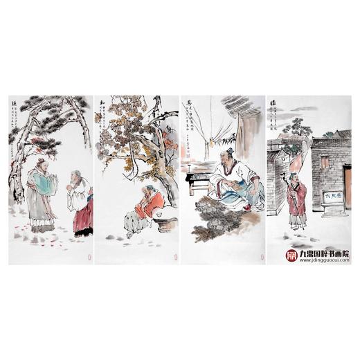 宋廷军《君子四品图》50cm*100cm*4 人物四条屏作品 客厅/茶室挂画 商品图2