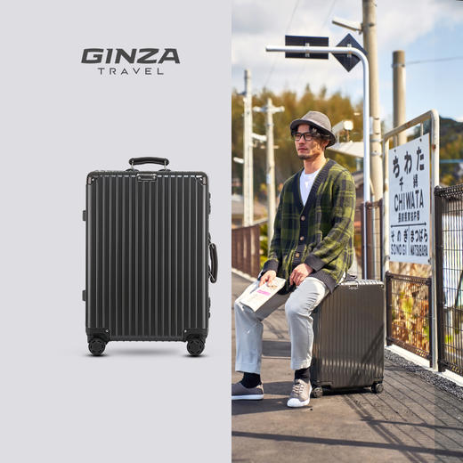 【炫彩上新】银座/GNZA 铝框行李箱行李箱大容量女旅行拉杆皮箱男铝框密码24寸结实耐用加厚小型20寸8953K 商品图2