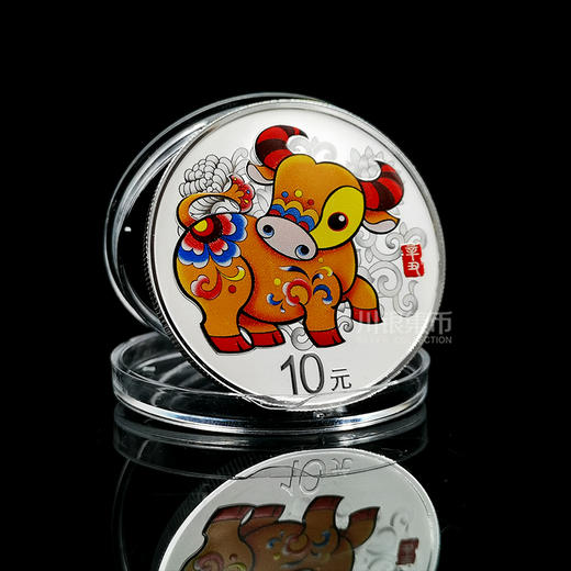 2021牛年圆形彩色银币 商品图2