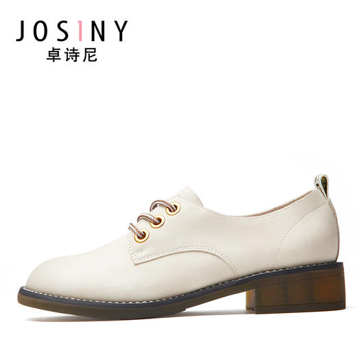 卓诗尼森女系小皮鞋女英伦学院风休闲低粗跟鞋软底单鞋112916123