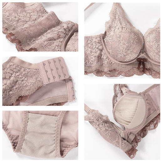 2020新款性感蕾丝加厚聚拢小胸内衣女士无钢圈文胸调整型胸罩bra 商品图3
