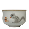 茶杯-陶瓷品茗杯-汝窑手绘松鼠可爱小茶杯主人杯 礼盒装 商品缩略图4