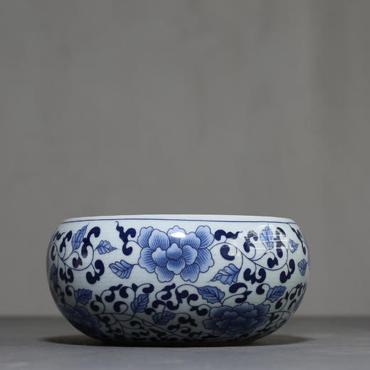 茶道配件-青花缠枝陶瓷茶洗 功夫茶道配件杯洗 商品图3