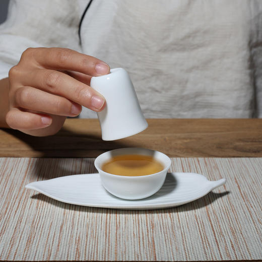 茶具套装-德化白瓷品茗杯闻香杯杯垫组合套装 茶艺表演留香杯套组 商品图1