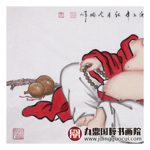 高云鹏《大肚能容笑纳百财》68*138cm 人物横幅作品 茶室/客厅挂画 商品图4