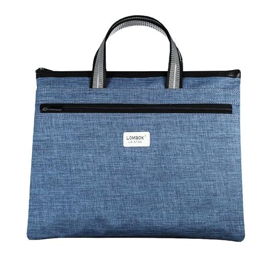 手提文件袋双层帆布袋男女士商务资料袋会议包公文包LOMBOK  LK-5180 黑色 商品图3