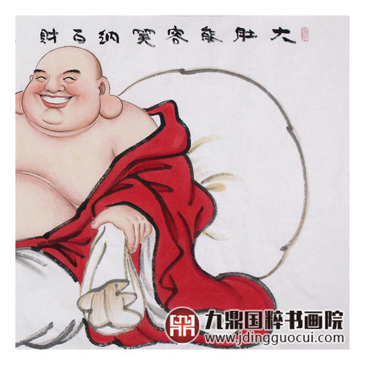 高云鹏《大肚能容笑纳百财》68*138cm 人物横幅作品 茶室/客厅挂画 商品图5