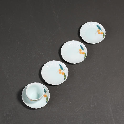 茶道配件-陶瓷杯垫-小清新手绘枇杷茶杯垫 陶瓷茶具隔热垫茶道配件 商品图1