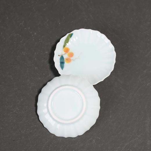 茶道配件-陶瓷杯垫-小清新手绘枇杷茶杯垫 陶瓷茶具隔热垫茶道配件 商品图2