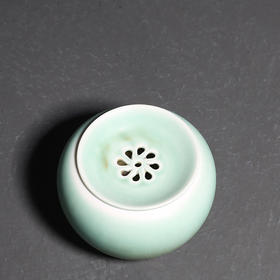 窑变绿釉陶瓷茶渣罐小建水功夫茶道配件