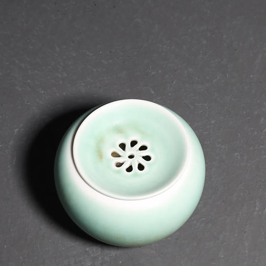 窑变绿釉陶瓷茶渣罐小建水功夫茶道配件 商品图0