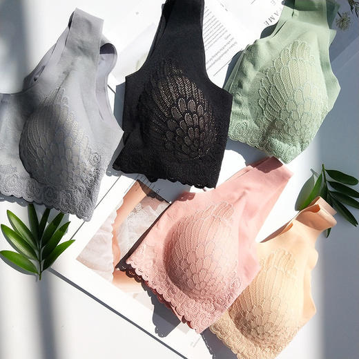 【爆款】泰国乳胶4.0升级版分体水滴杯蕾丝睡眠内衣无钢圈背心式文胸 商品图4