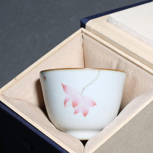 茶杯-陶瓷品茗杯-陶瓷手绘莲花主人杯 商品图6