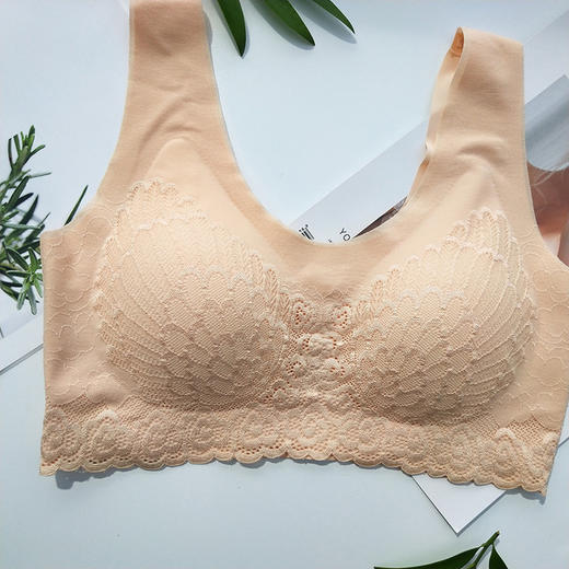 【爆款】泰国乳胶4.0升级版分体水滴杯蕾丝睡眠内衣无钢圈背心式文胸 商品图9