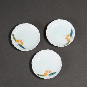 茶道配件-陶瓷杯垫-小清新手绘枇杷茶杯垫 陶瓷茶具隔热垫茶道配件