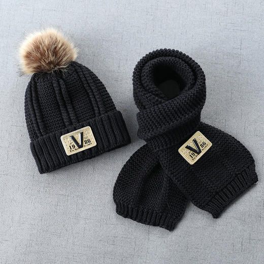 【潮童】儿童毛线帽子围巾两件套装加绒宝宝秋冬季男童潮男孩大童韩版冬天 商品图10