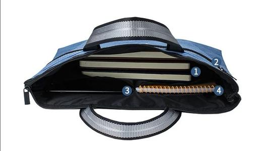 手提文件袋双层帆布袋男女士商务资料袋会议包公文包LOMBOK  LK-5180 黑色 商品图8