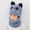 【亲子款】儿童加绒帽子冬男童女童围脖帽子一体宝宝帽护耳帽熊猫套头帽 商品缩略图5