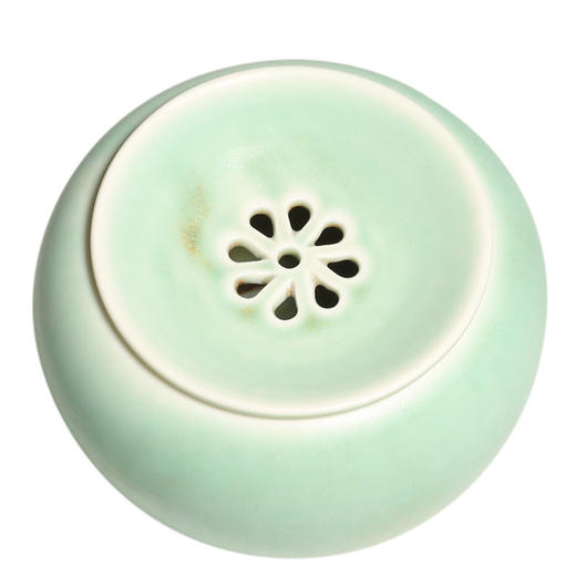 窑变绿釉陶瓷茶渣罐小建水功夫茶道配件 商品图3