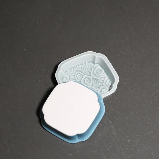 茶道配件-陶瓷杯垫-浮雕祥云茶杯垫 隔热垫纯色功夫茶道配件杯托 商品图3