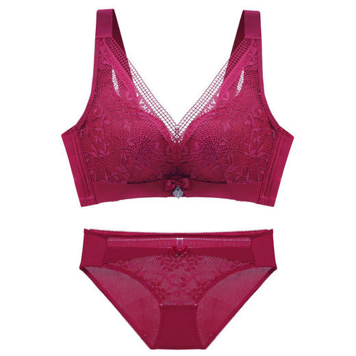 【收副乳聚拢文胸罩】厚薄款聚拢调整型文胸性感收副乳蕾丝胸罩无钢圈四排扣 商品图10