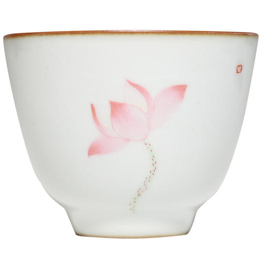 茶杯-陶瓷品茗杯-陶瓷手绘莲花主人杯 商品图4