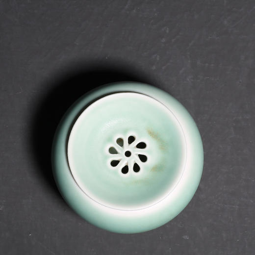 窑变绿釉陶瓷茶渣罐小建水功夫茶道配件 商品图1