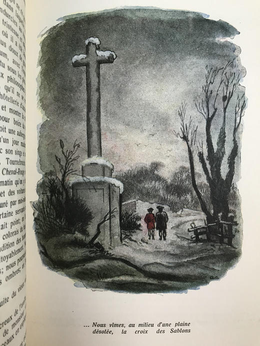 【法语】限量100册编号100！1921年 阿纳托尔·法朗士《鹅掌女王烤肉店》 7幅彩色插图 皮装大32开 商品图5