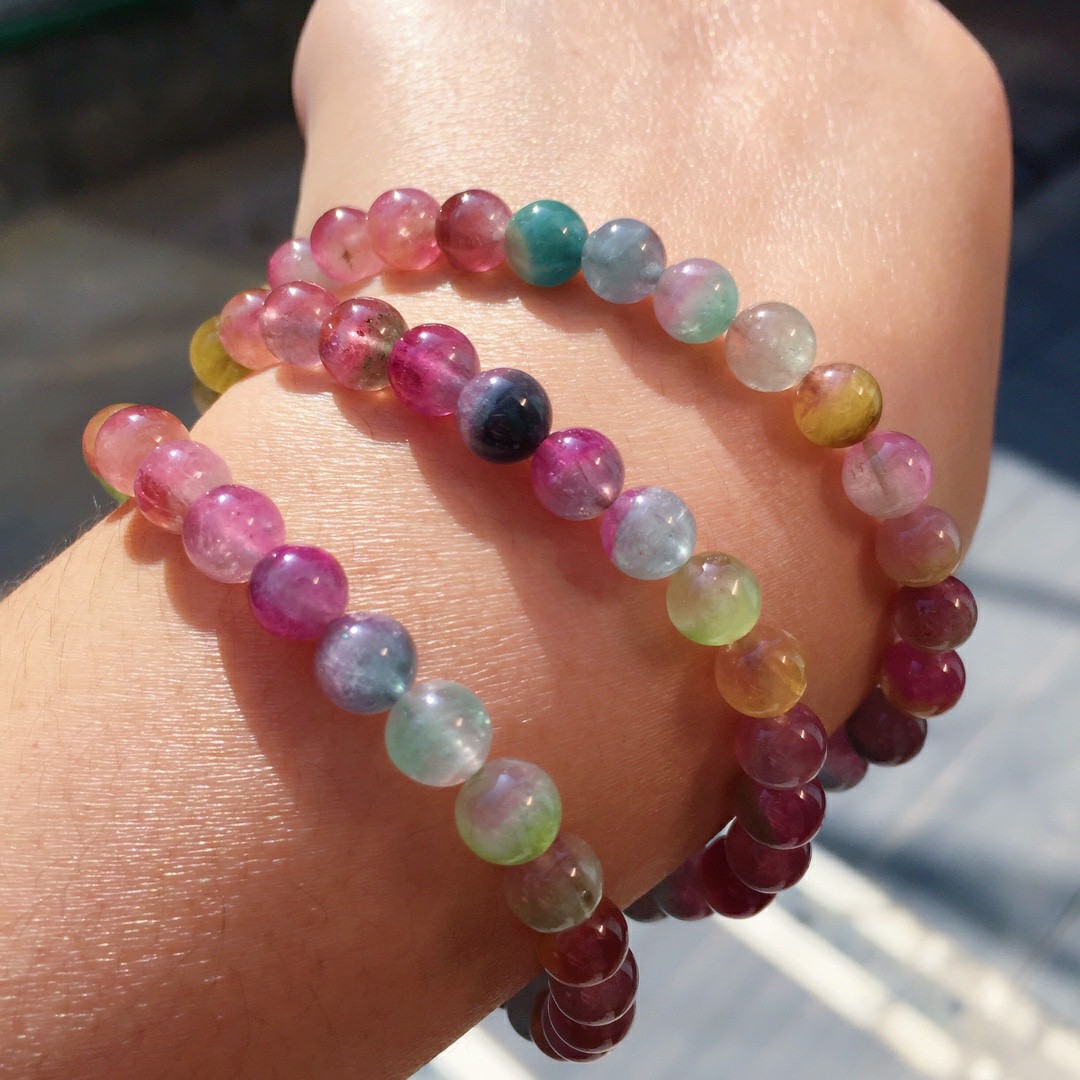 8m 39克西瓜碧玺多圈手链