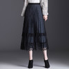 百褶显瘦，高腰金丝绒中长款网纱两面穿半身裙KFY-1882NW 商品缩略图5
