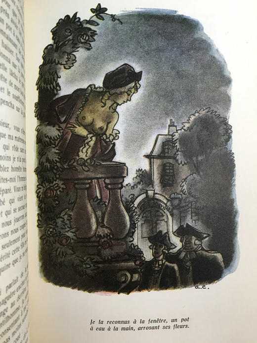 【法语】限量100册编号100！1921年 阿纳托尔·法朗士《鹅掌女王烤肉店》 7幅彩色插图 皮装大32开 商品图8