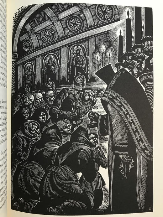 托尔斯泰《复活》 艾肯伯格木版画插图 漆布精装16开 商品图9