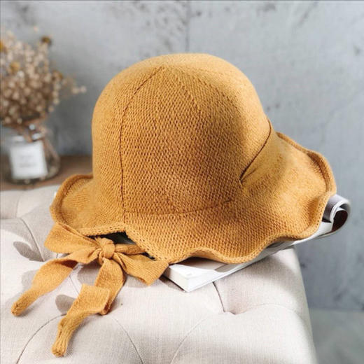 【日系针织渔夫帽】秋冬新款韩版时尚百搭帽子女遮阳保暖毛线帽盆帽 商品图0
