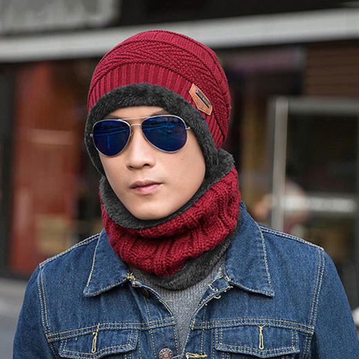【情侣款韩版潮帽】毛线帽子男女款秋冬季加绒针织帽套头帽围脖套装护耳保暖帽男女通用 商品图6