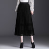 百褶显瘦，高腰金丝绒中长款网纱两面穿半身裙KFY-1882NW 商品缩略图1