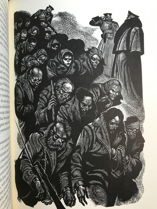 托尔斯泰《复活》 艾肯伯格木版画插图 漆布精装16开 商品图13