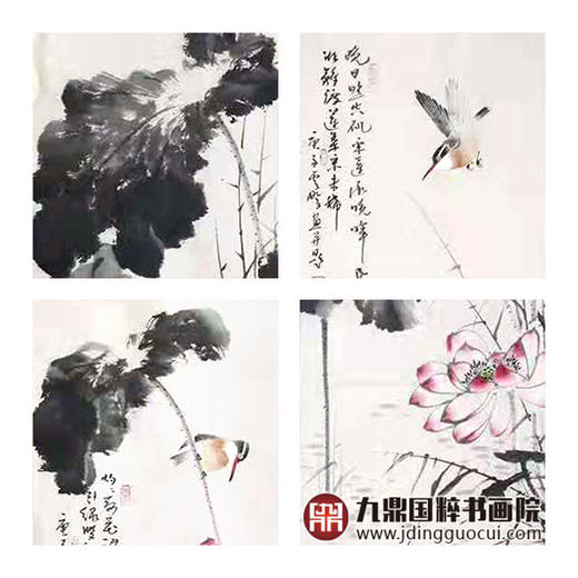 高云鹏《花鸟四条屏》34cm*138cm*4 花鸟四条屏作品 客厅/茶室挂画 商品图4