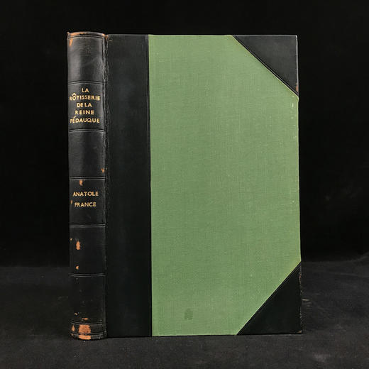 【法语】限量100册编号100！1921年 阿纳托尔·法朗士《鹅掌女王烤肉店》 7幅彩色插图 皮装大32开 商品图0