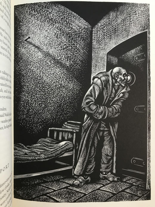 托尔斯泰《复活》 艾肯伯格木版画插图 漆布精装16开 商品图7